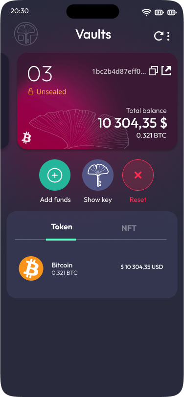 Satodime mobile app - A Bitcoin vault unsealed.
