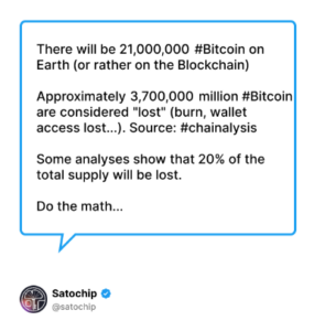 Satochip - Tweet about Bitcoin supply