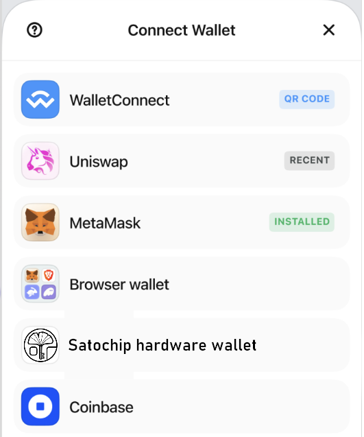 How to use your Satochip hardware wallet with the Wallet Connect protocol