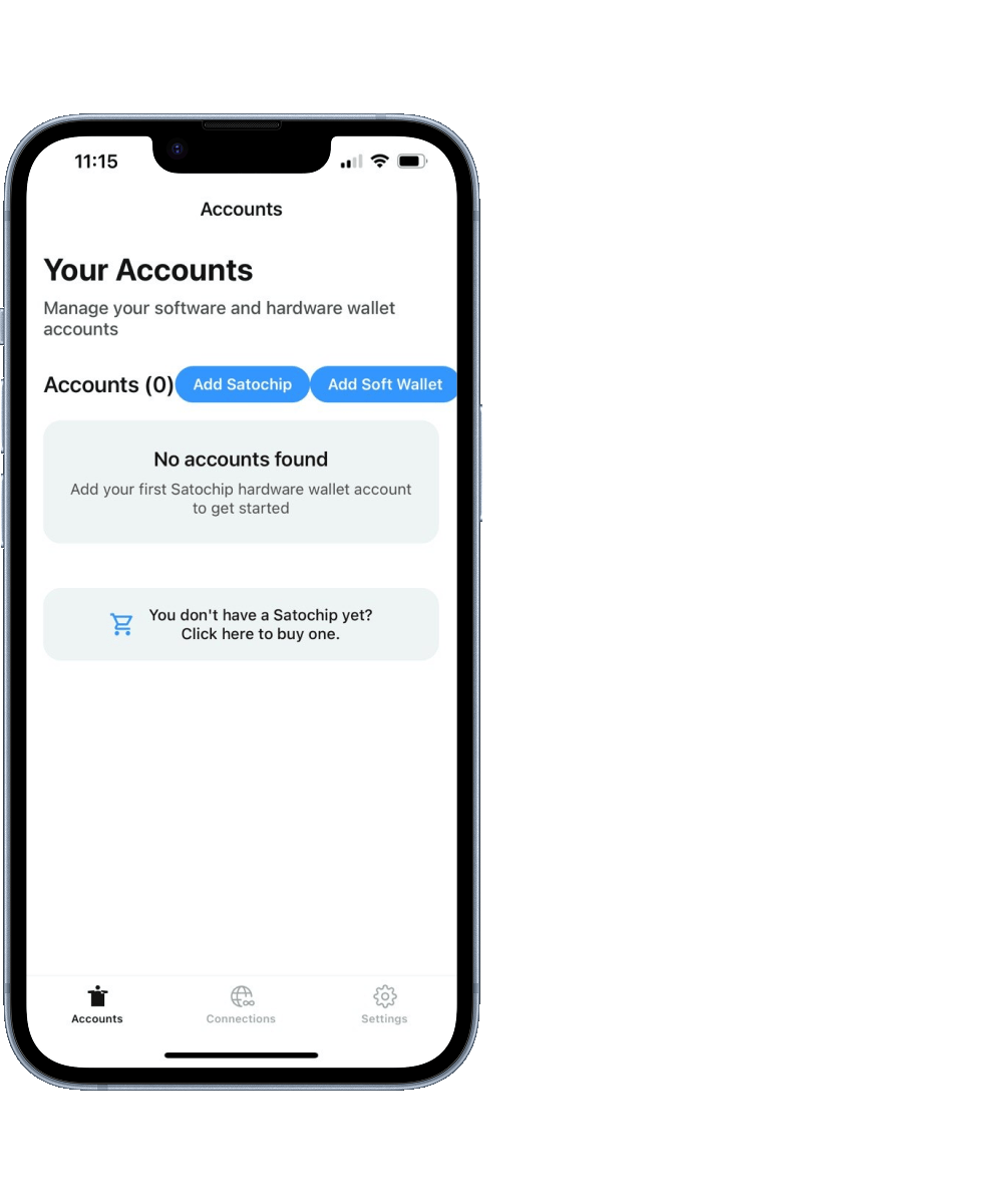 Satochip-Connect – Add account Satochip-Connect - Add account
